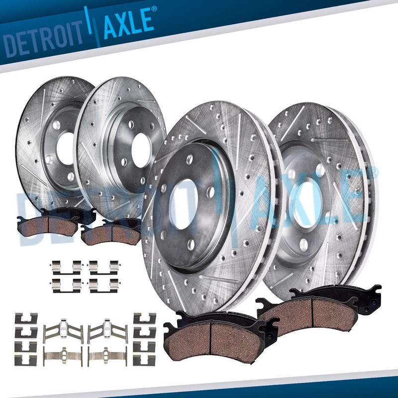 8pc Front Rear Drilled Brake Rotors Brake Pads Kit for 2003 – 2007 Honda Accord