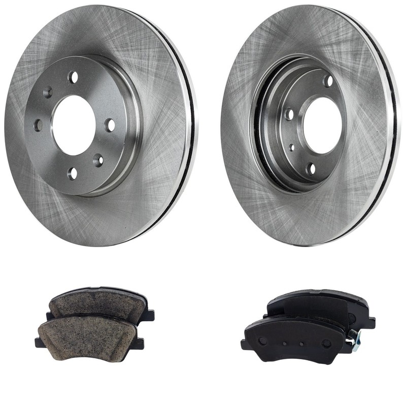 Front Brake Disc Rotors and Pads Kit For Kia Rio 2018