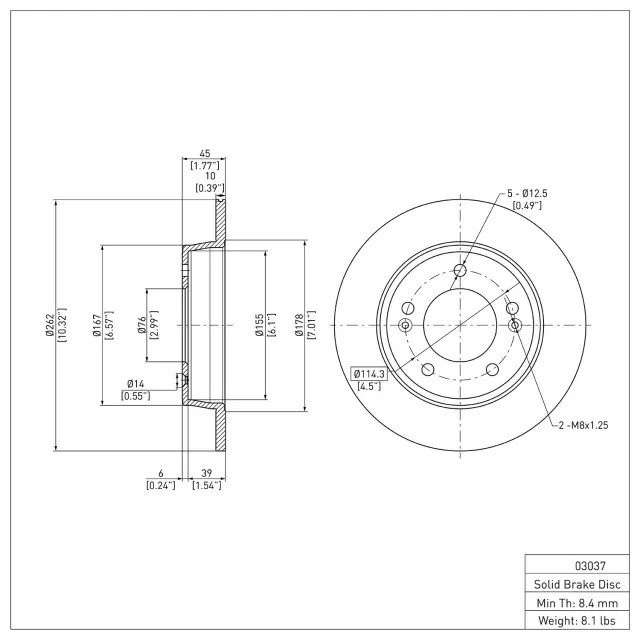 Genuine DYNAMIC FRICTION Disc Brake Rotor 600-03037 gallery