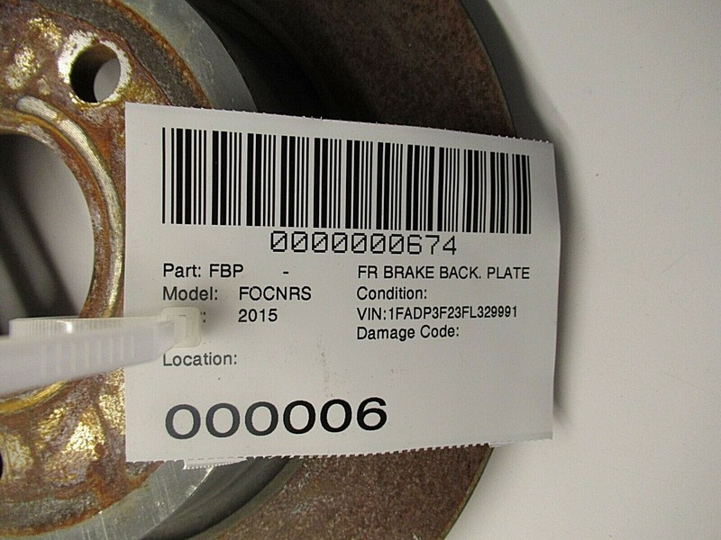 2015 FORD FOCUS Disc Brake Rotor Drum Dust Shield Plate OEM gallery