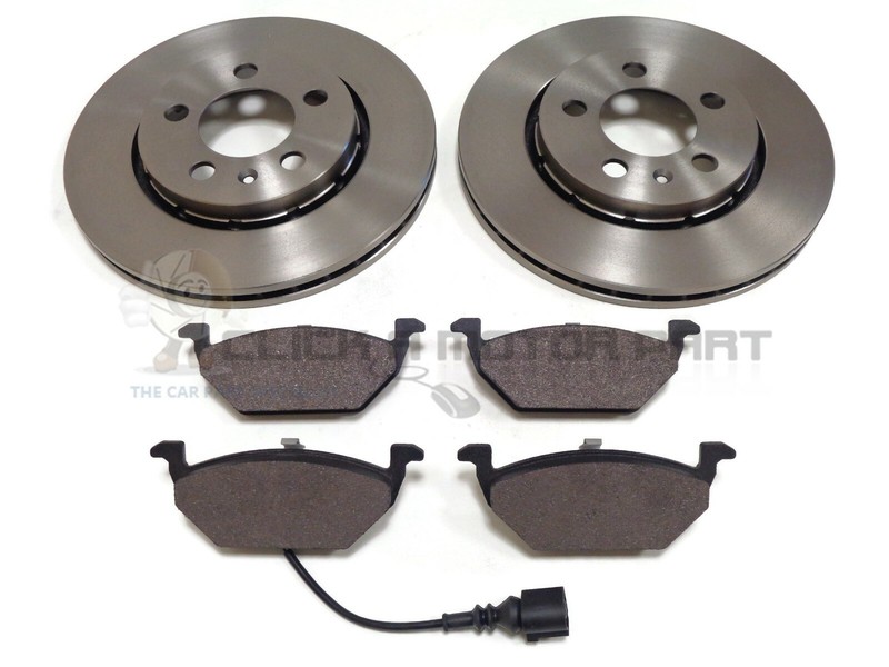 VW VOLKSWAGEN BORA 99-05 1.4 1.6 1.9 FRONT 2 BRAKE DISCS & PADS SET (CHECK SIZE)
