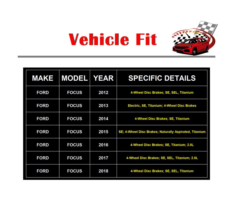 278mm Front Rear Drilled Rotors and Brake Pads Discs Kits Fit 12-18 Ford Focus gallery