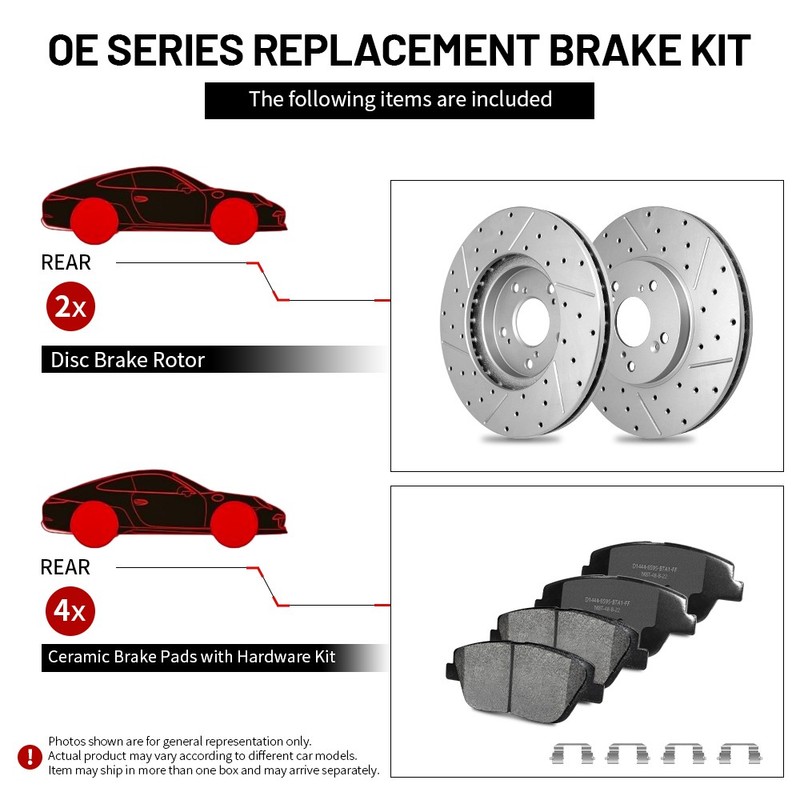 Front Rear Drilled Rotors Pads For Ram 1500/2500/3500 Dodge Ram 2500/Ram 3500 gallery
