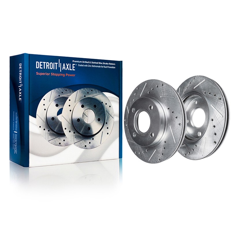 Front Drilled Slotted Rotors & Ceramic Brake Pads for 2003 - 2010 Pontiac G5 Ion gallery