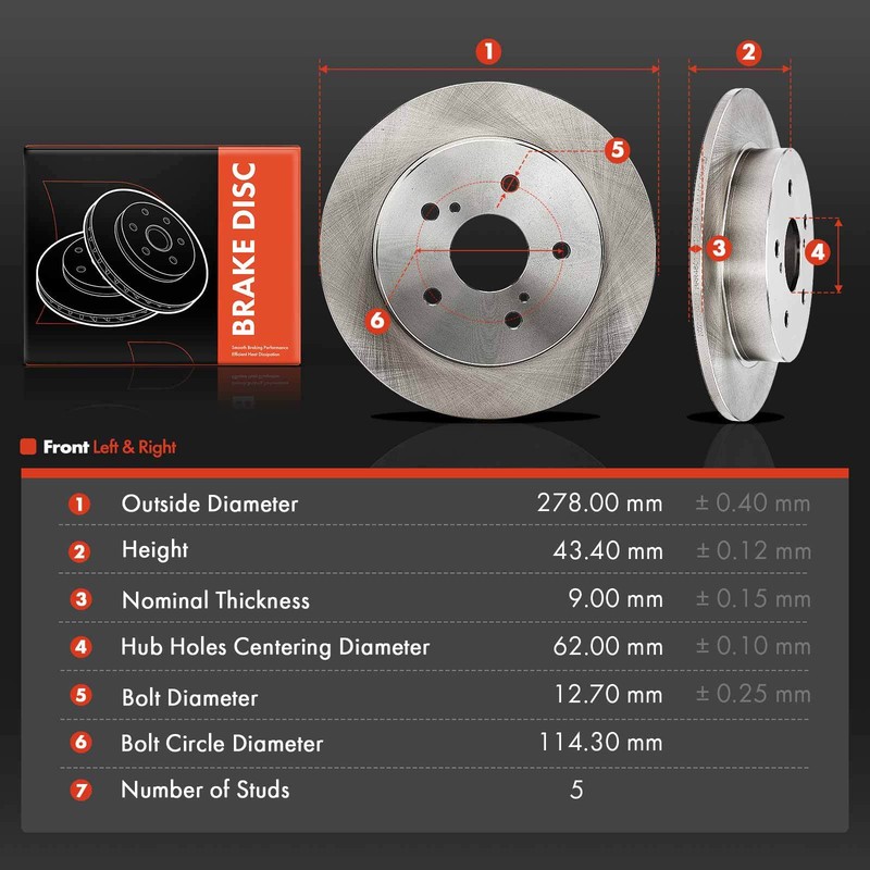 2x Rear Driver & Passenger Disc Brake Rotors for Suzuki SX4 07-13 SX4 Crossover gallery