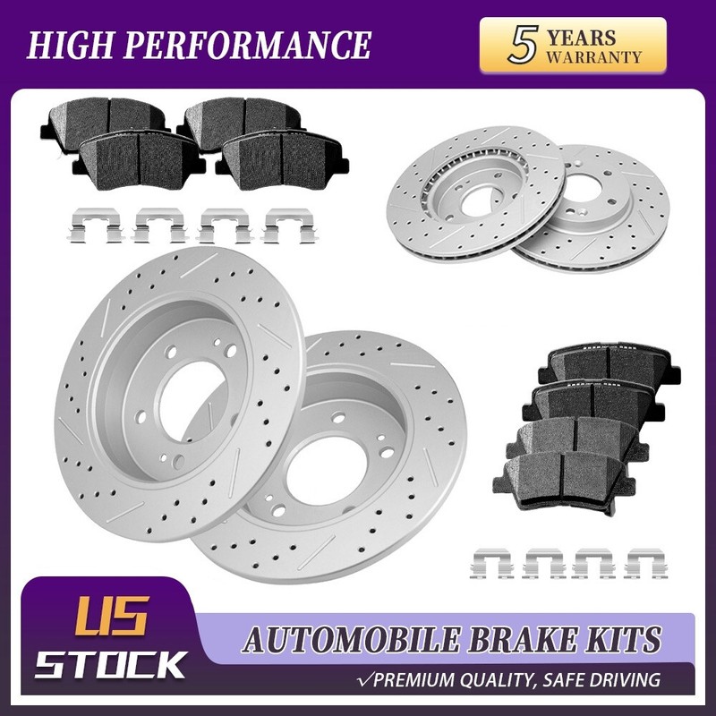 Front Rear Brake Rotors and Ceramic Pads For Hyundai Elantra Veloster Forte Koup