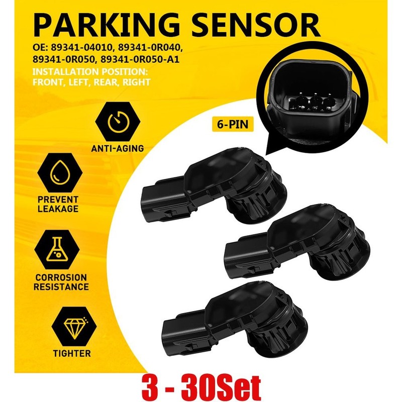 3-30x Parking Sensor Reverse Radar Alert Alarm 6Pin For 2015-2019 Toyota Sequoia