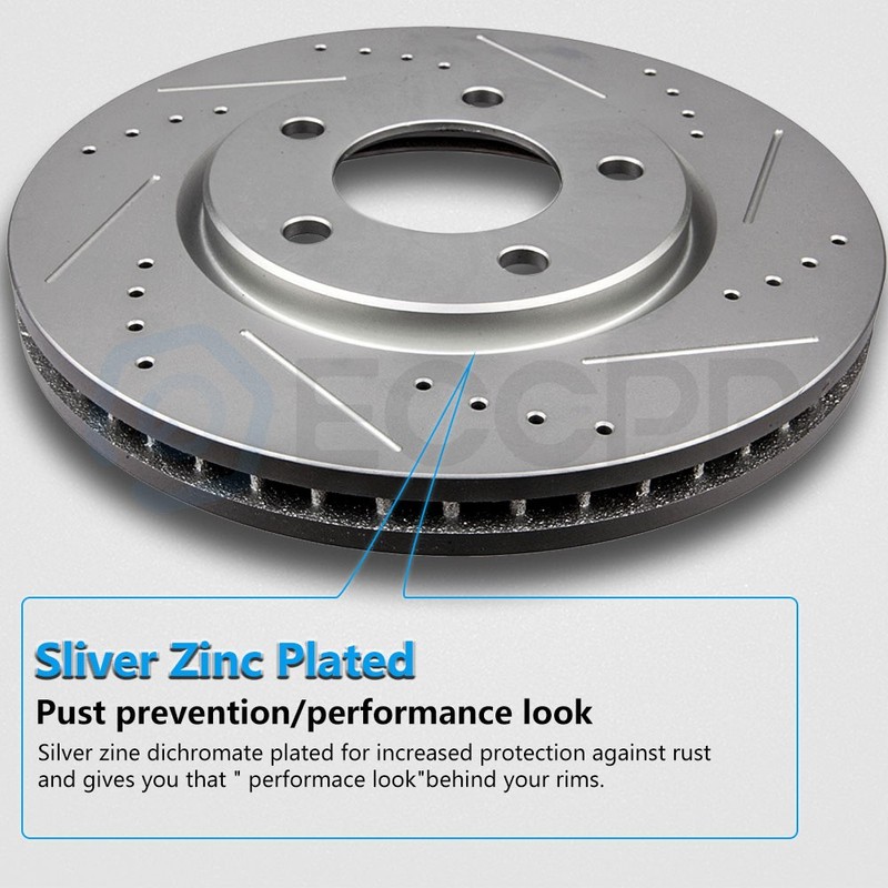 Ceramic Brake Pads And Drilled Rotors Front & Rear For Acura MDX Honda Pilot gallery