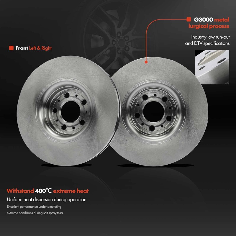 Front Left & Right Disc Brake Rotors for Volvo XC90 2003-2014 336 mm Front Disc gallery