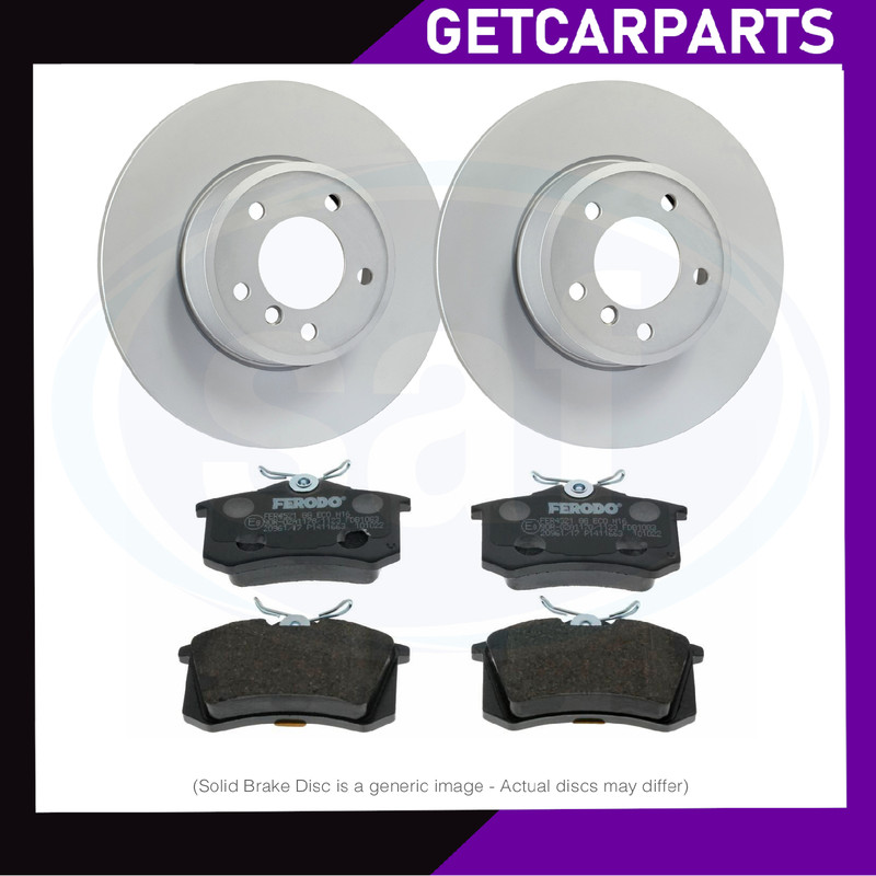 Skoda Fabia 2014-2021 Pair Rear Solid Brake Discs/Pads 1.0/1.2/1.4/1.6