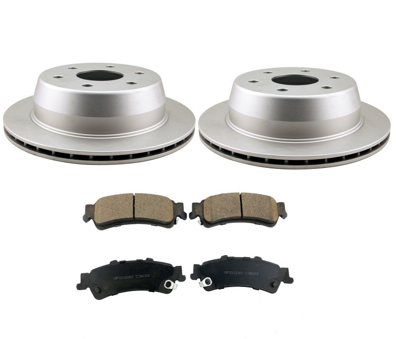 Rear OE Replacent Brake Rotors and Pad for 2000 2001 2002 GMC Yukon XL 1500