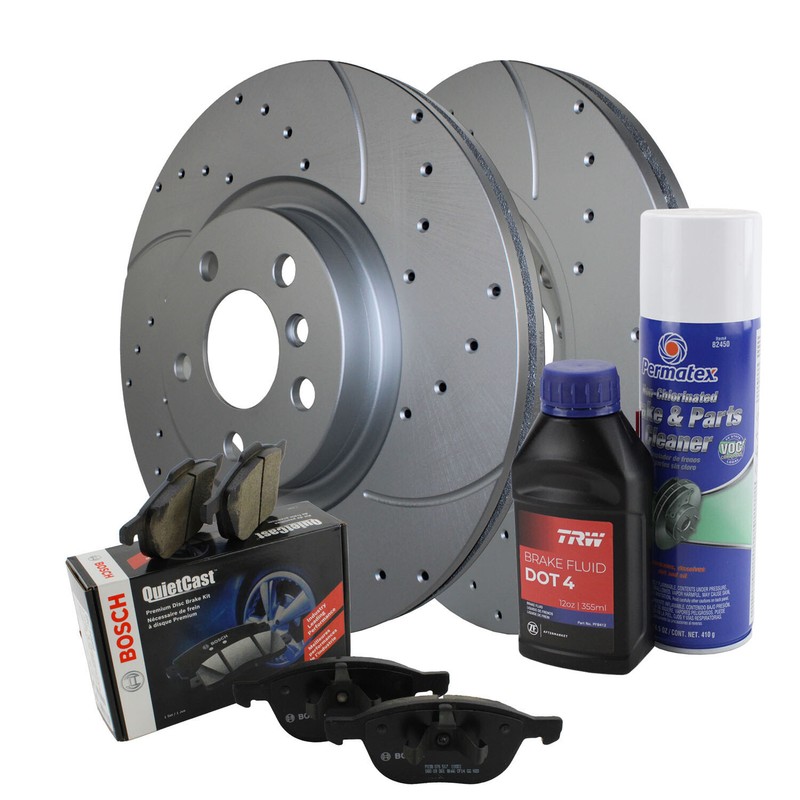 Front Brake Kit 330mm Drilled Rotors Bosch Ceramic Pads For BMW F39 F48 Mini F60