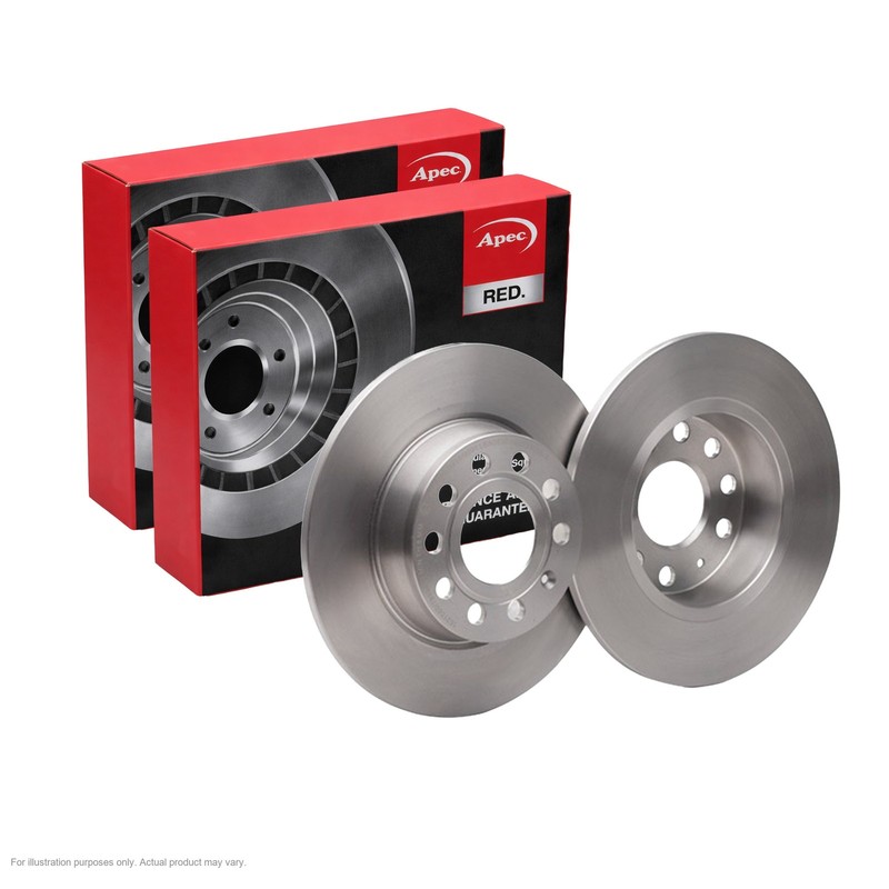 2x APEC Rear Brake Discs For SEAT LEON Sportstourer 1.0 TS 81kW/110HP/999cc