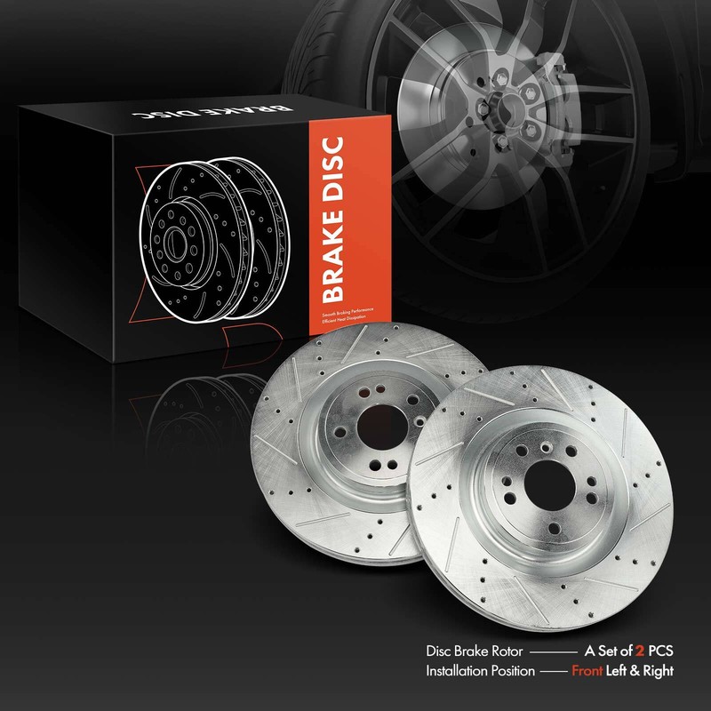 2x Front Left & Right Drilled Brake Rotor for Mercedes-Benz GL350 GLS450 ML400 gallery