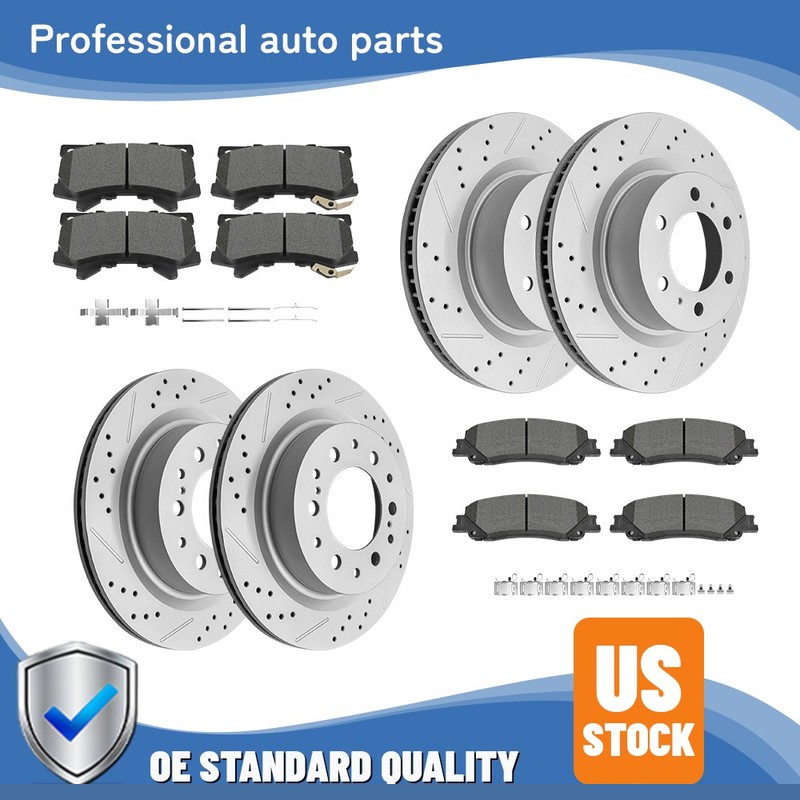 354mm Front 335mm Rear Disc Rotors Brake Pads Kit For Tundra Sequoia Lexus LX600