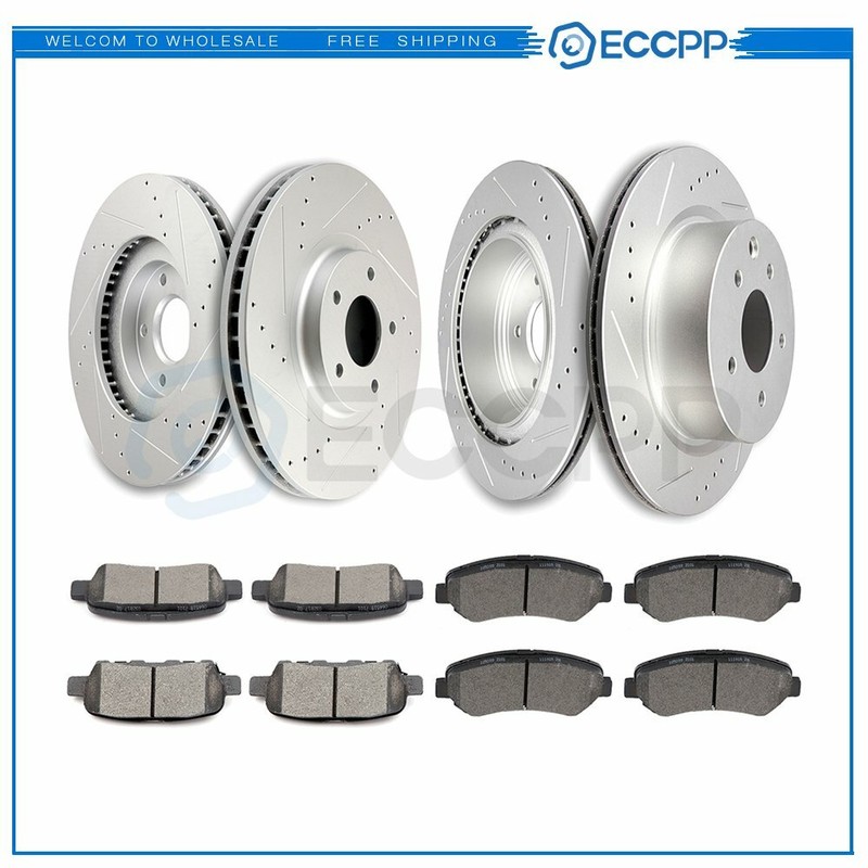 Ceramic Brake Pads And Rotors Front Rear For Nissan Maxima 09-14 16 17 Kit Discs