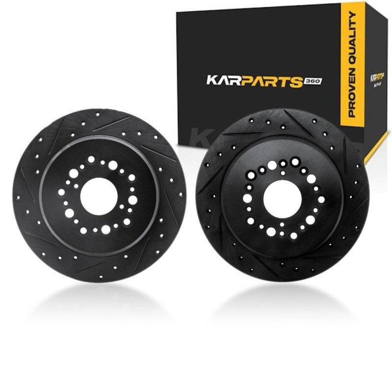 For Lexus LS400 1993-2000 Rotor Set | Black | Drilled And Slotted