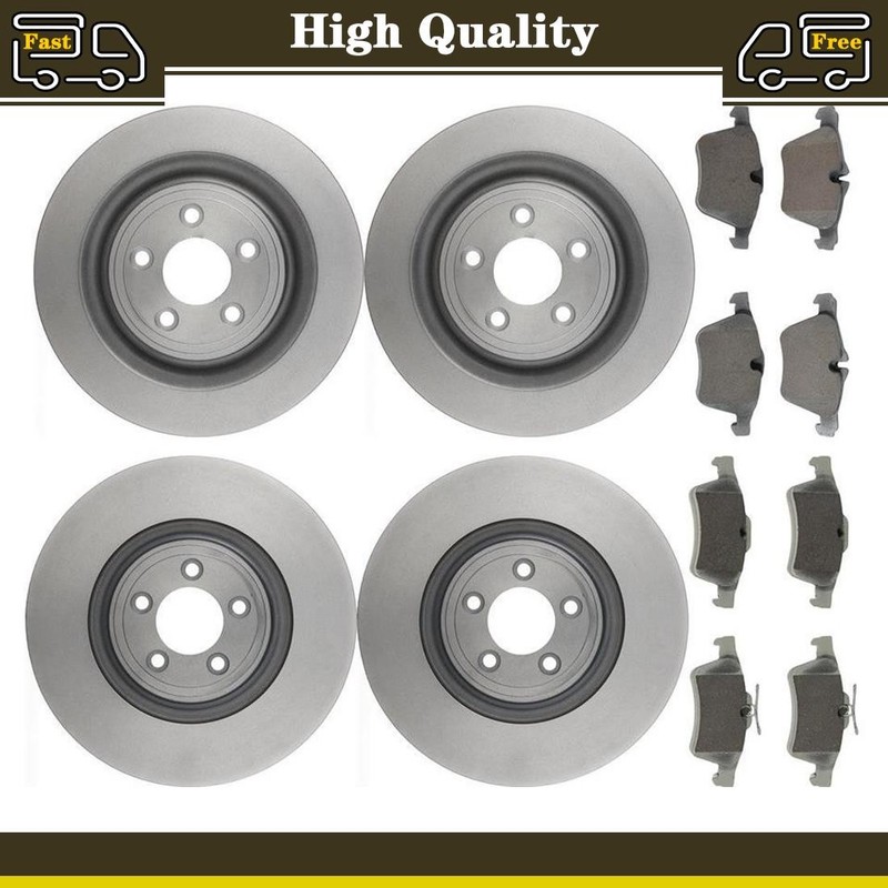 Brake Pads Rotors Set Front Rear Fits Jaguar XF 3.0L 5.0L Jaguar XJ 3.0L 5.0L