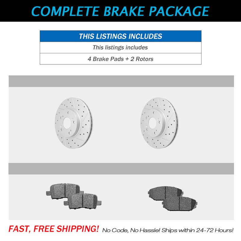 Front Disc Rotors + Brake Pads for 1999-2000 2001 2002 Honda Odyssey Acura MDX gallery