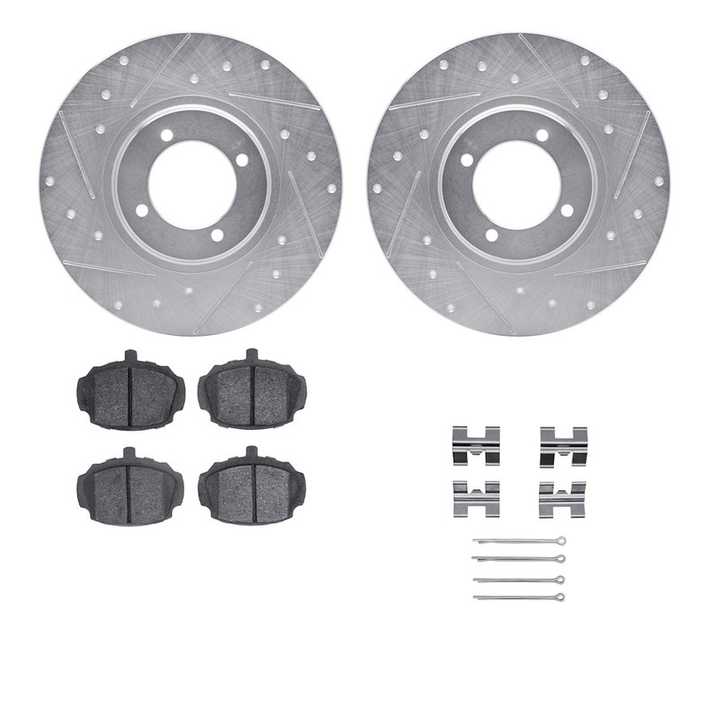 WGUH1-64001 R1 Concepts Brake Disc and Pad Kits 2-Wheel Set Front for MG MGB