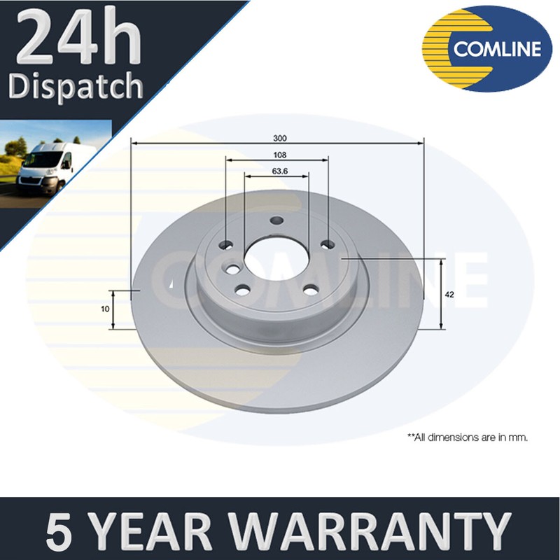 Fits Jaguar XE 2015- XF 2015- 2.0 D 3.0 Comline Rear Brake Disc #1 T4N1742 gallery