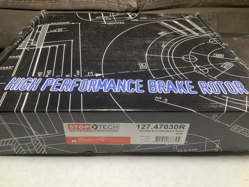 StopTech 127.47030R Sport Cross-Drilled And Slotted Disc Brake Rotor gallery