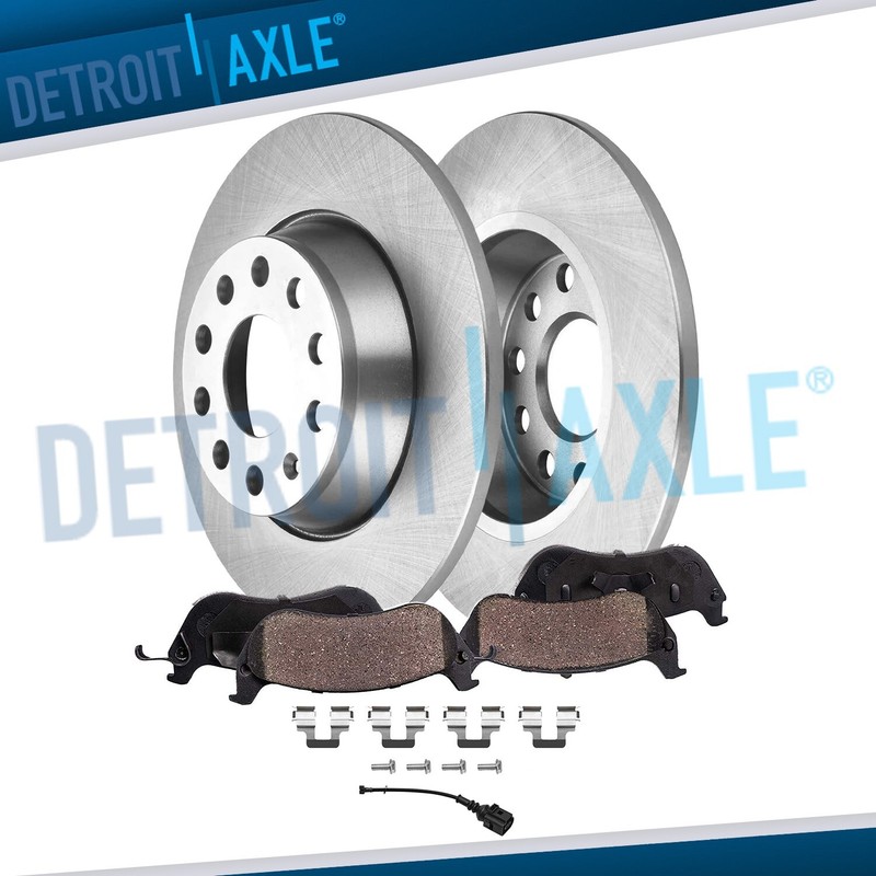 Rear Brake Rotors and Ceramic Brake Pads Kit for Audi A3 Quattro VW CC Eos Jetta
