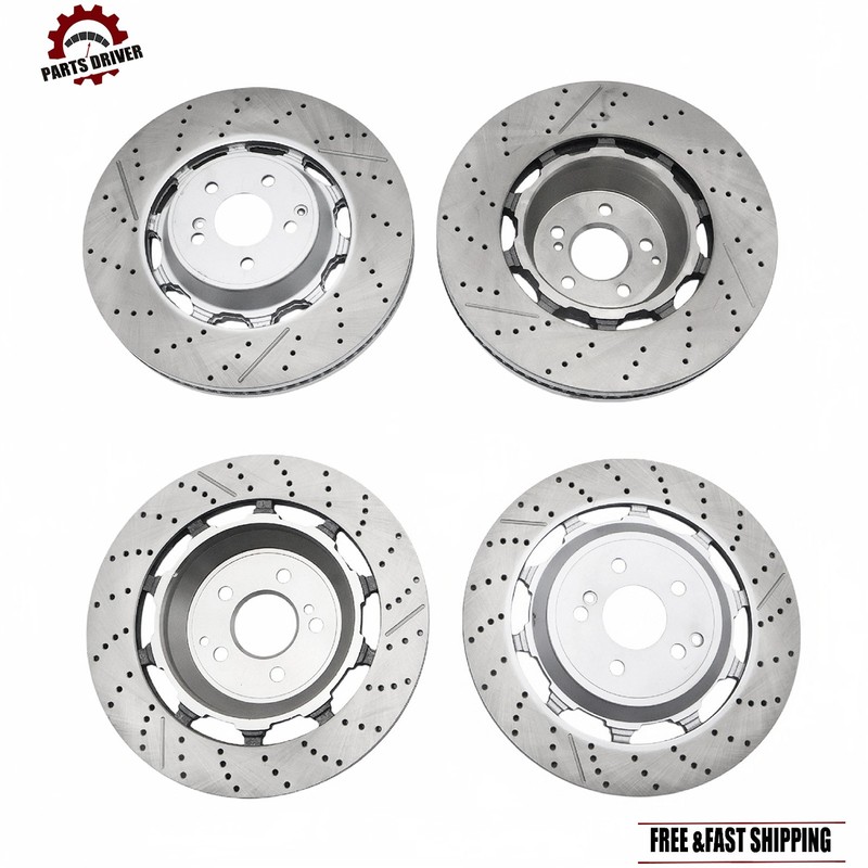 4x Brake Rotor Kits Front & Rear Fit For Mercedes Benz S63 & S65 AMG 2014-2020 gallery