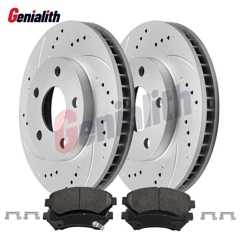 Front Drilled Rotors + Ceramic Brake Pads for 1997-2003 Grand Prix Regal Century