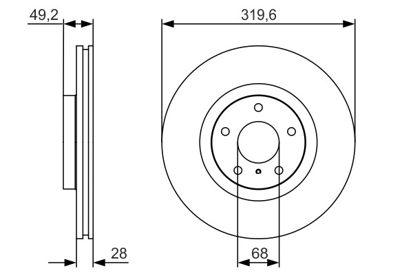 2x Brake Discs Pair Vented Front 319.5mm 0986479R22 Bosch Set 40206CA010 BD1757 gallery