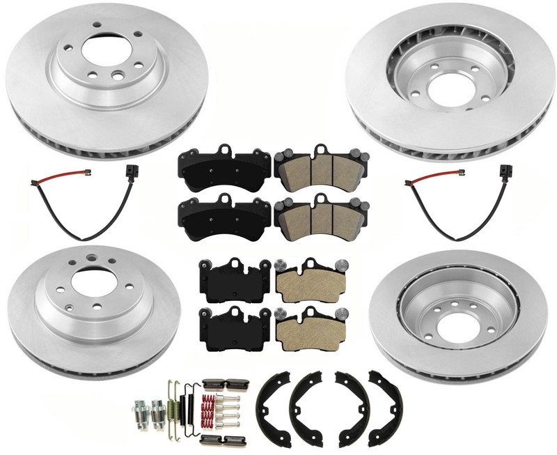 Front 330mm 13″ Rotors Brake Pads Sensor for Volkswagen Touareg 04-07 w 17″ Rims