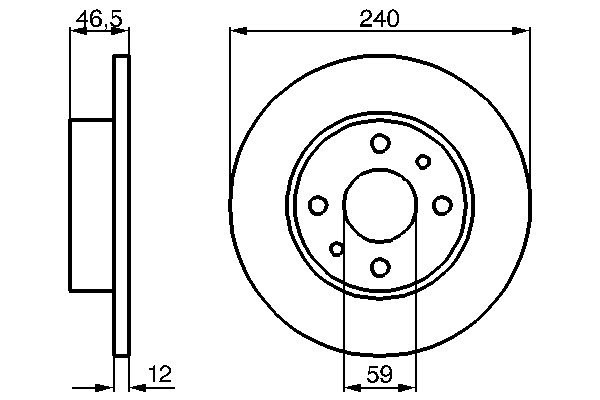 2x Brake Discs Pair Solid fits INNOCENTI ELBA Front 91 to 96 240.2mm Set Bosch gallery
