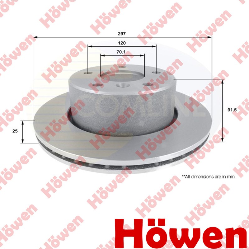 Fits Land Rover Discovery Range 2.5 TD5 3.9 4.4 Brake Disc Front Howen #1