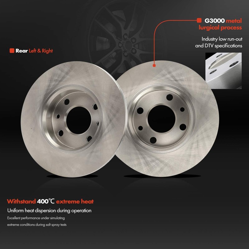 6x Disc Brake Rotors & Ceramic Pads for Fiat 500 2012 2013-2017 2019 Rear Side gallery