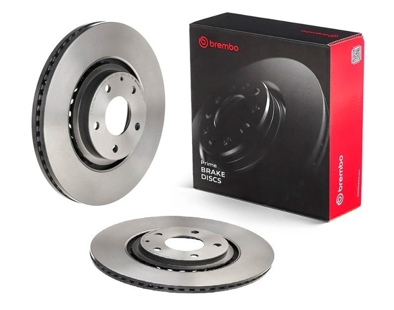 Brembo 09.E034.11 Prime UV Coated Vented Brake Rotors – Front Pair