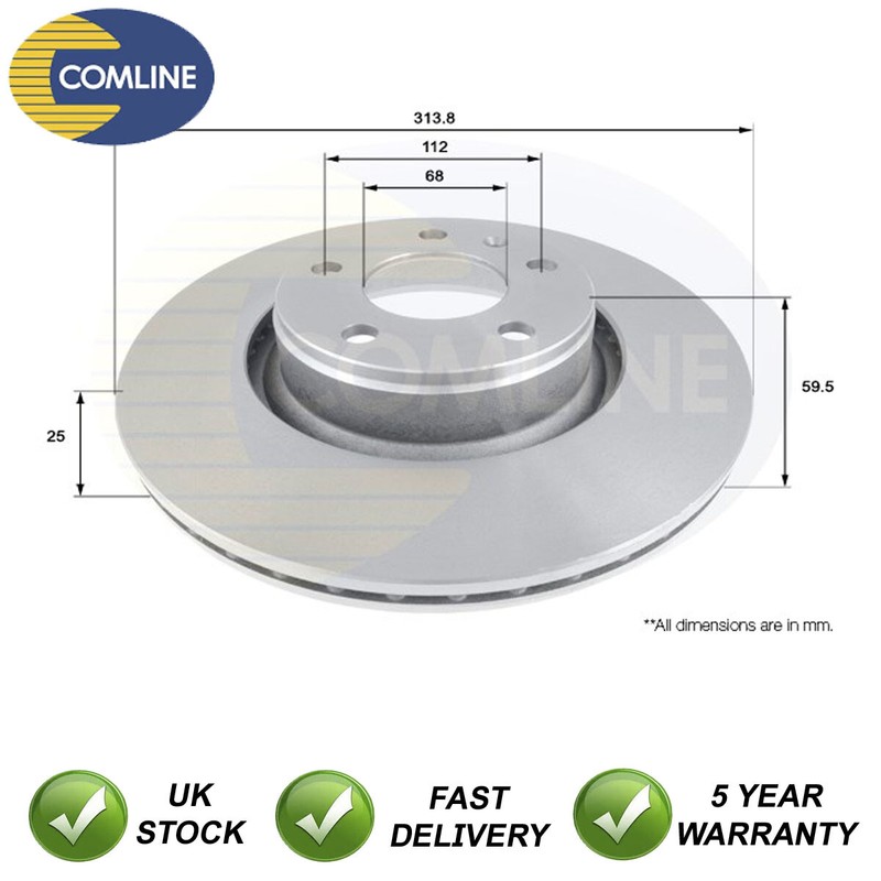 Brake Disc Front Comline Fits Audi A6 2004-2011 #1 4F0615301D