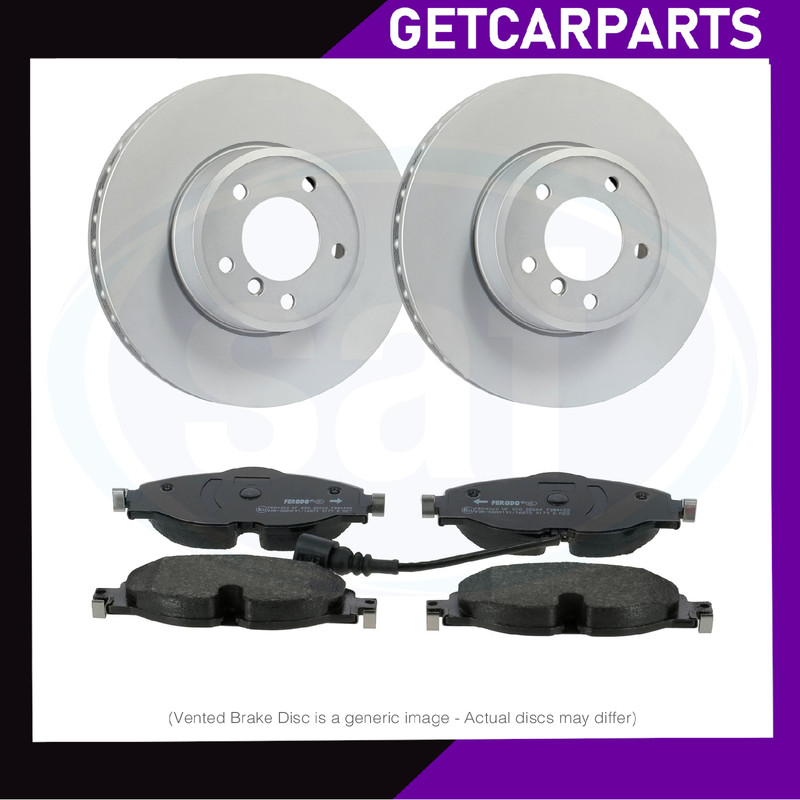 Front Vented Brake Discs/Pads Fits Audi A3 2012-2020 1.0/1.2/1.4/1.5/1.6/1.8/2.0