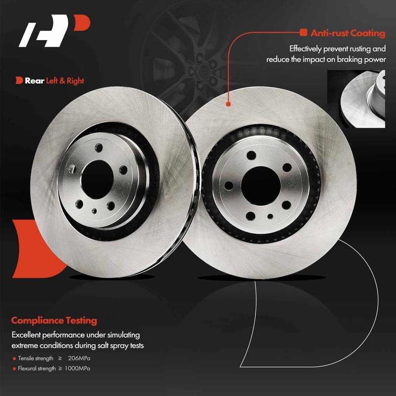 A-Premium 6x Front Disc Brake Rotors & Brake Pad for Ford Mustang 2015 2016-2020 gallery
