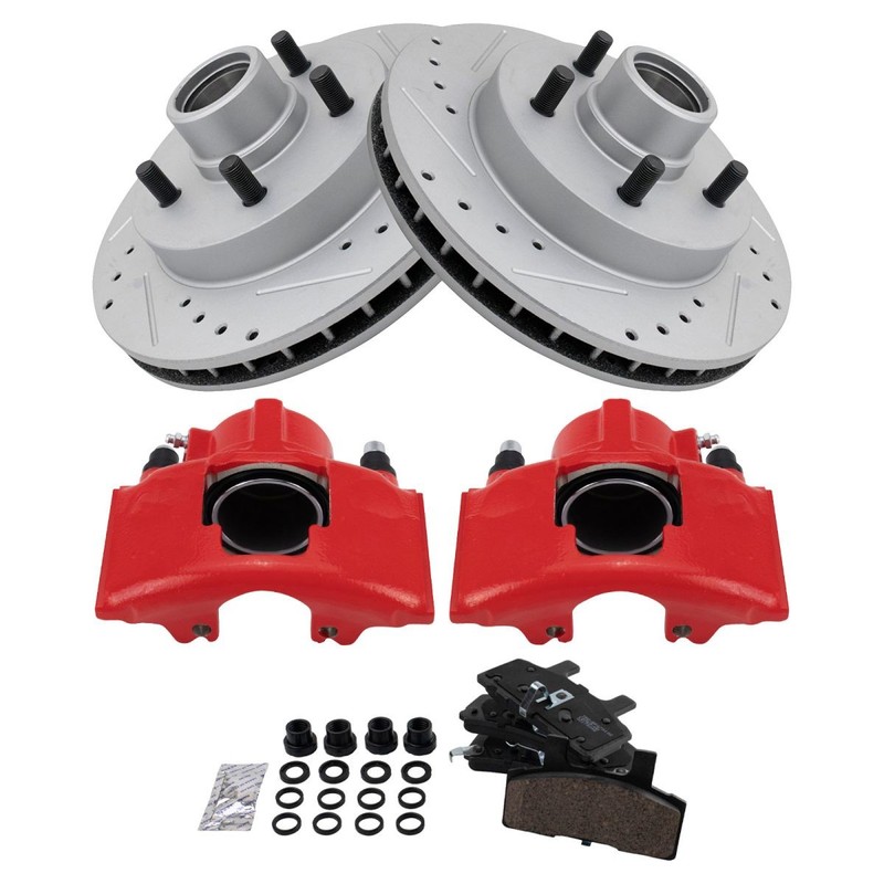 TRQ Performance Front Brake Pad & Rotor Kit Fits 1992-2002 Chevrolet GMC gallery
