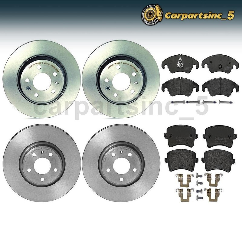 Brake Pad Brake Rotor Front Rear Fits 2012 Audi A4 A4 Quattro A5 A5 Quattro Q5