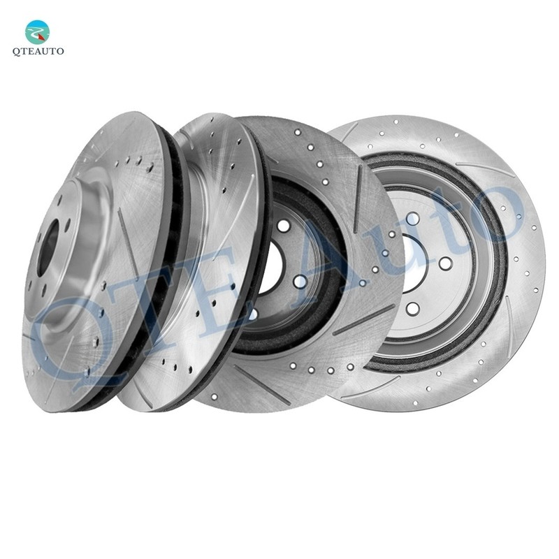 4 Front 320mm-Rear 308mm Drilled Slotted Brake Rotors To 2016-2020 Infiniti QX60