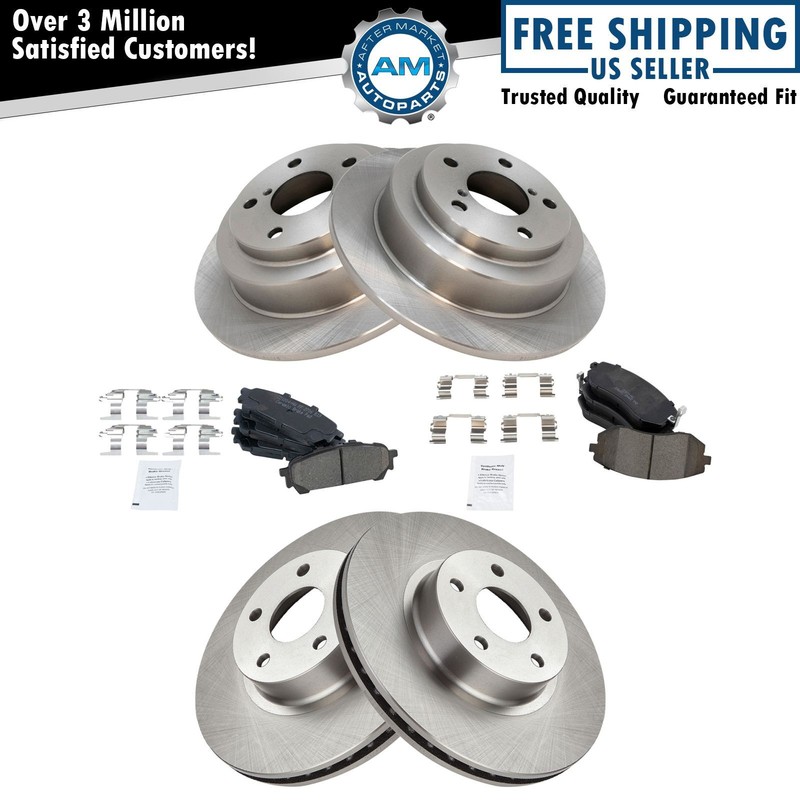 Front & Rear Premium Posi Ceramic Brake Pad & Rotor Kit for Subaru Saab