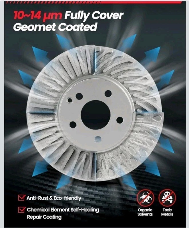 Front Brake Pads and Rotors Kit for Pathfinder [ 2005-2012 ], Geomet Coated... gallery