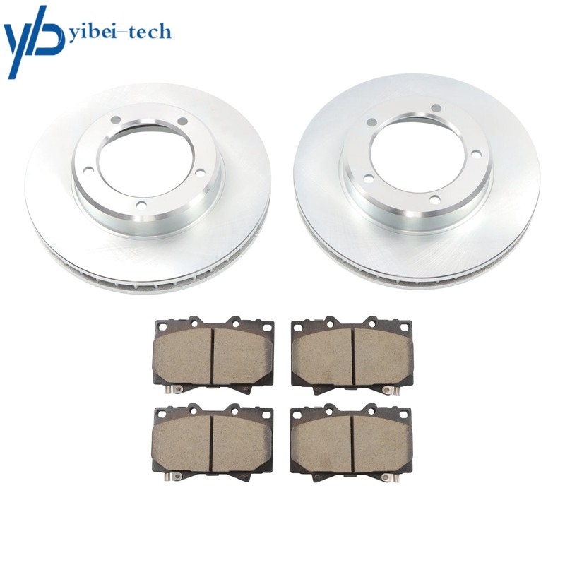 Front Disc Brake Rotors & Ceramic Brake Pads For Toyota Land Cruiser Lexus LX470