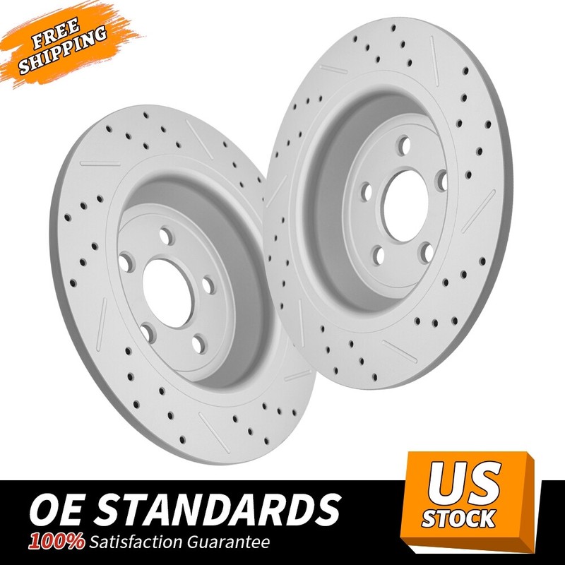 Rear Drilled Disc Brake Rotors for Ford Edge Fusion Sport Lincoln MKZ Nautilus