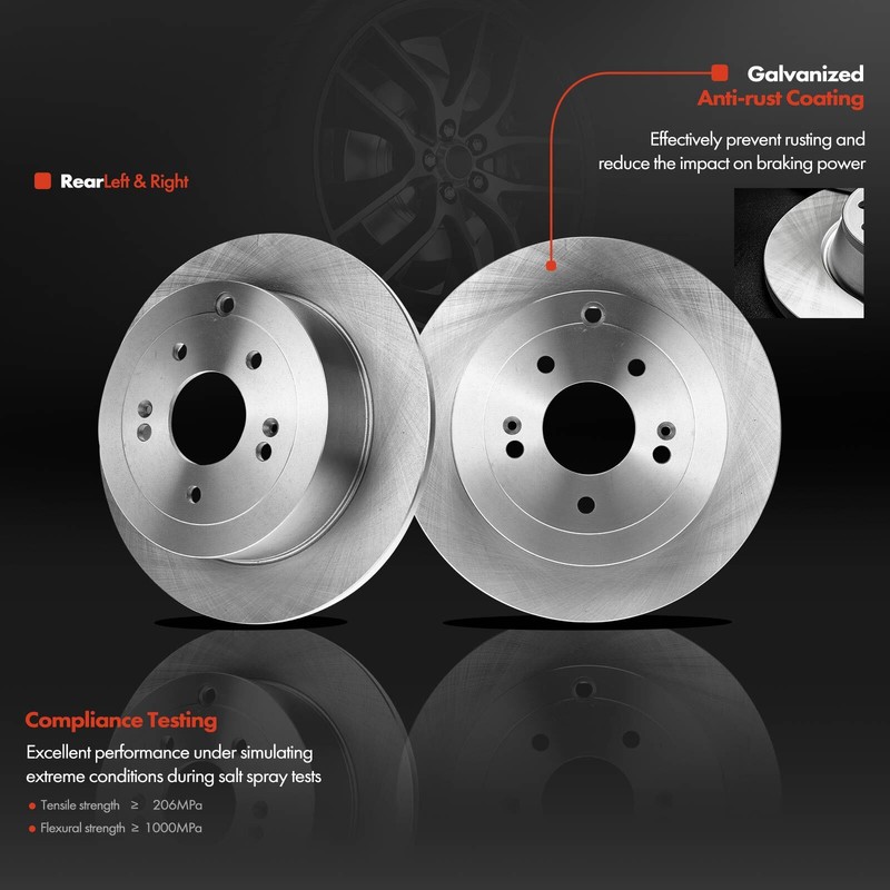 Rear Disc Brake Rotor & Ceramic Pad Wheel Hub for Hyundai Santa Fe 2007-2009 AWD gallery