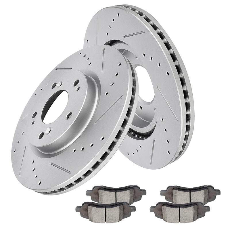 Front Drilled Brake Rotors and Ceramic Pads for Mitsubishi Eclipse Galant