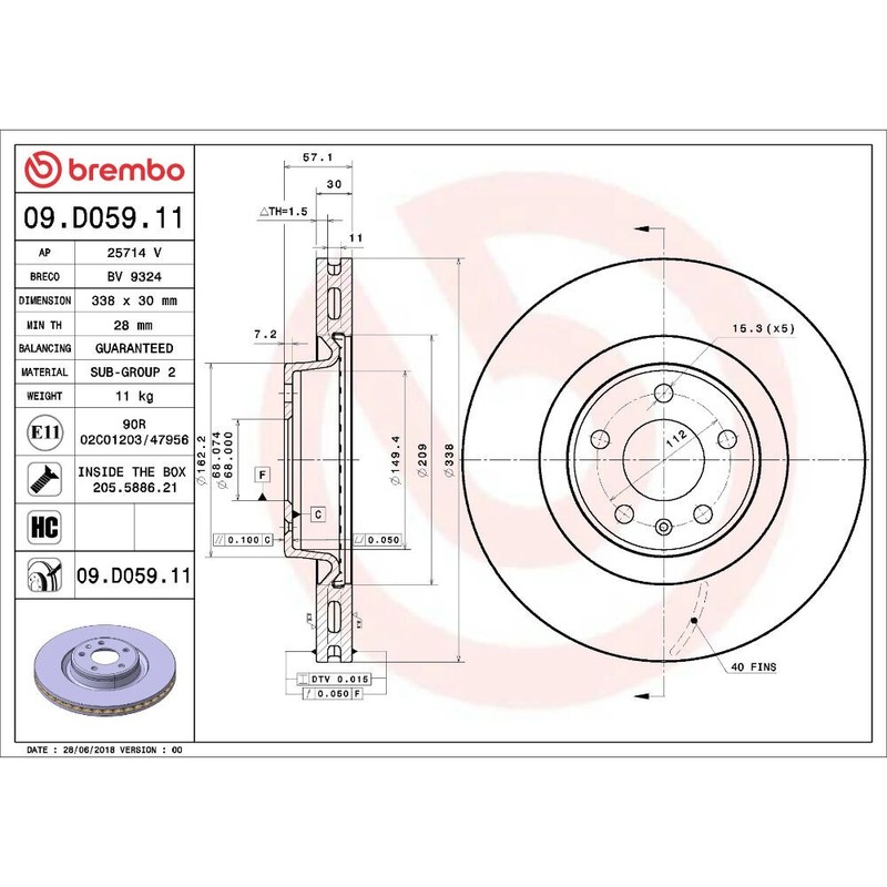 BREMBO DISC BRAKE ROTOR 09.D059.11 gallery