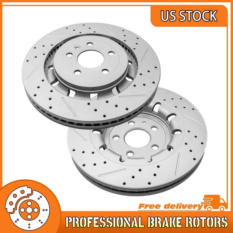 Front Drilled Brake Rotor For Ford Explorer Flex Taurus Lincoln MKS MKT 2013-19