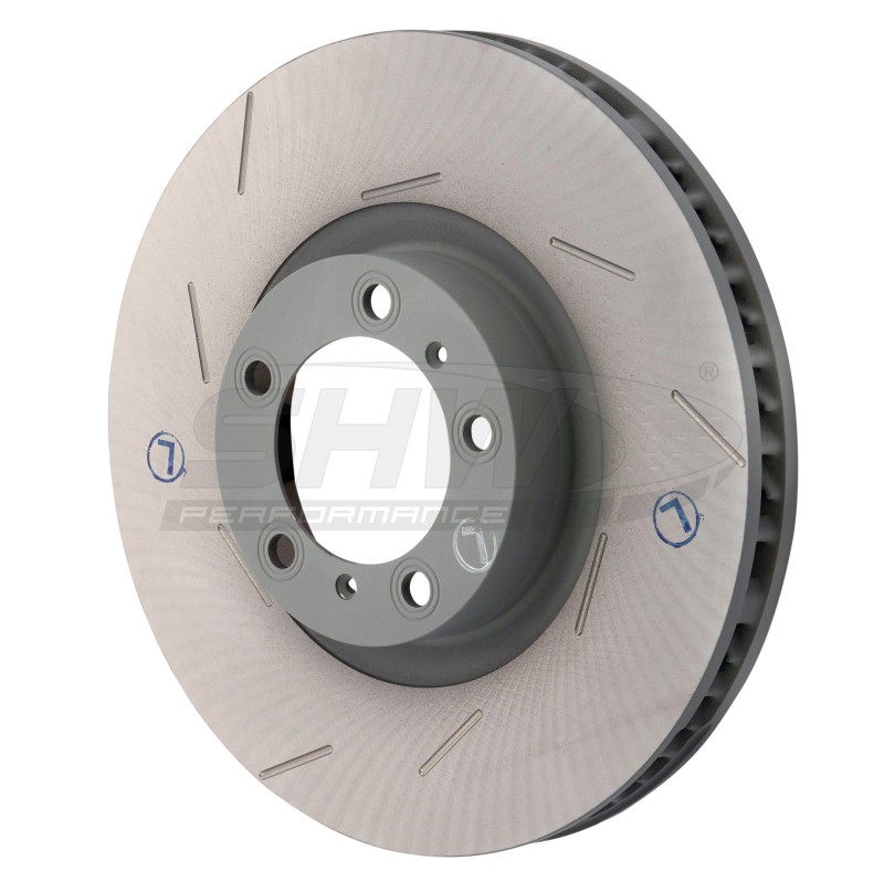SHW Performance Left Front Slotted Brake Rotor for Porsche Panamera S Hybrid